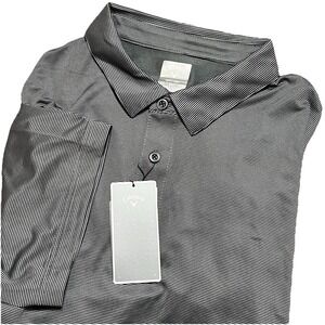 Callaway Opti-Dri Men's Golf XXL‎ Grey with Blue Stripe NWT Short Sleeve Polo